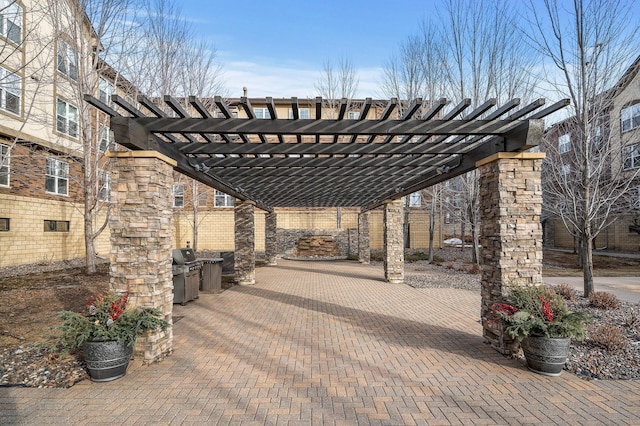 view of patio featuring area for grilling