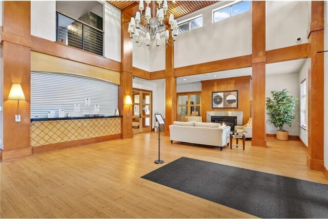 building lobby with a high ceiling