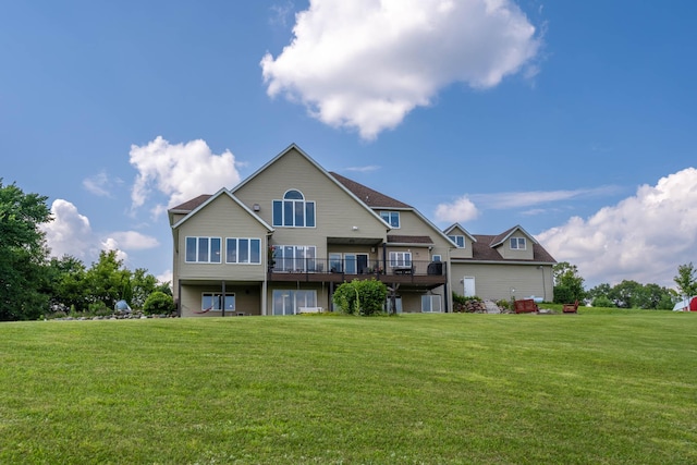 532 150th St, Alden Twp, WI 54001 - back of house with a lawn, a wooden deck, and central air condition unit