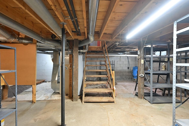 9262 Park Ave, Solon Springs, WI 54873 - unfinished basement with stairway