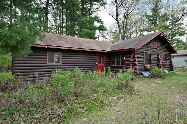 9262 Park Ave, Solon Springs, WI 54873 - rear view of house featuring log siding