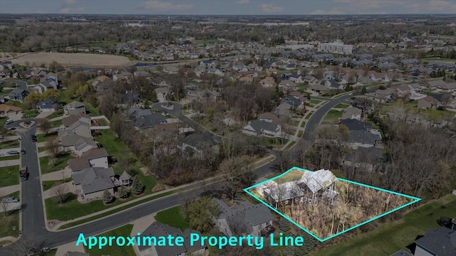 701 Chalupsky Ave SE, New Prague, MN 56071 - aerial view of residential area with property parcel outlined