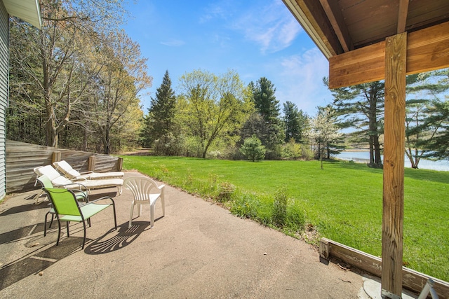 1418 345th Ave, Frederic, WI 54837 - view of patio / terrace featuring a water view