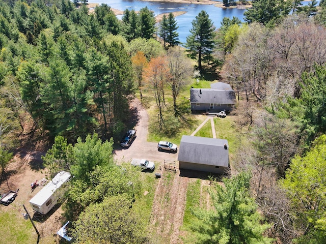 1418 345th Ave, Frederic, WI 54837 - view from above of property with a nearby body of water and a forest