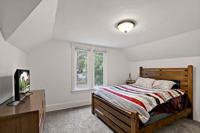 706 Broad St, Mankato, MN 56001 - bedroom with vaulted ceiling, carpet, and baseboards