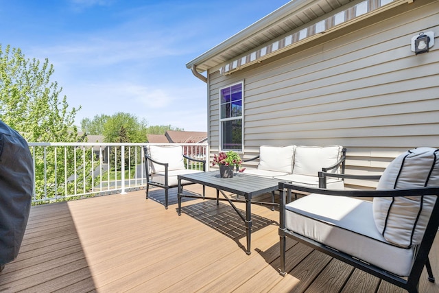 8172 Virginia Ln, Savage, MN 55378 - wooden terrace with an outdoor living space