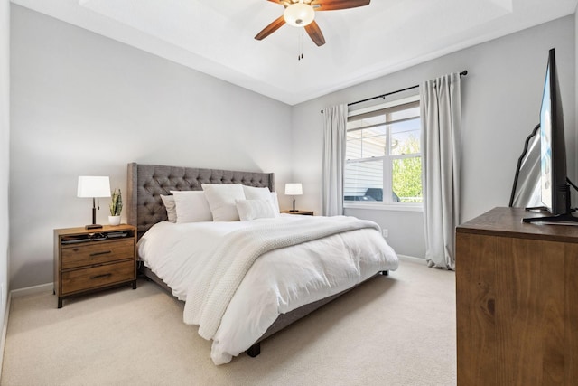 8172 Virginia Ln, Savage, MN 55378 - bedroom featuring light carpet, baseboards, and ceiling fan