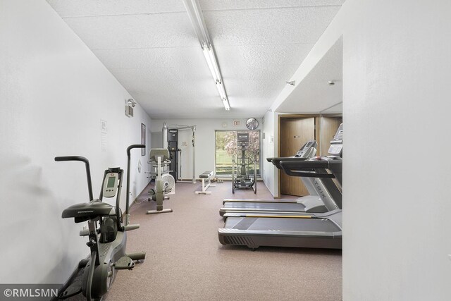 3300 Louisiana Ave S Unit 517, Saint Louis Park, MN 55426 - exercise room with track lighting, a textured ceiling, and carpet flooring