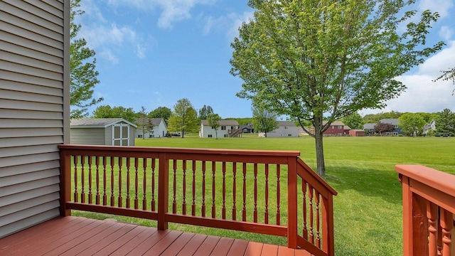 2647 Olive Ln, Sauk Rapids, MN 56379 - wooden deck with a residential view and a yard