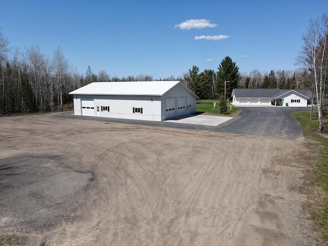 view of detached garage