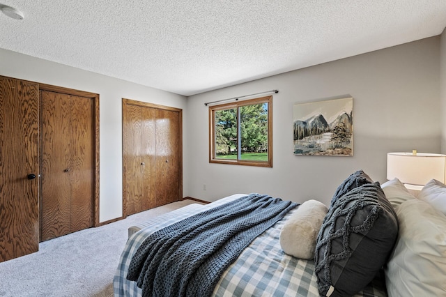 11123 Drake St NW, Coon Rapids, MN 55433 - carpeted bedroom featuring two closets and a textured ceiling