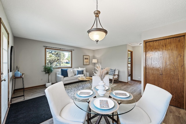 11123 Drake St NW, Coon Rapids, MN 55433 - dining room with wood finished floors, baseboards, and a textured ceiling