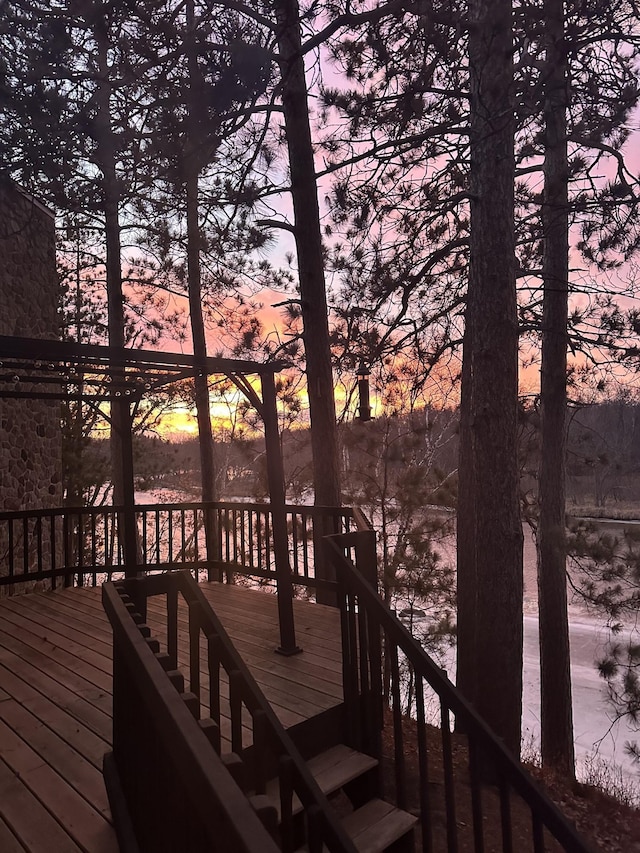 27088 130th St, Thomastown Twp, MN 56479 - view of deck at dusk