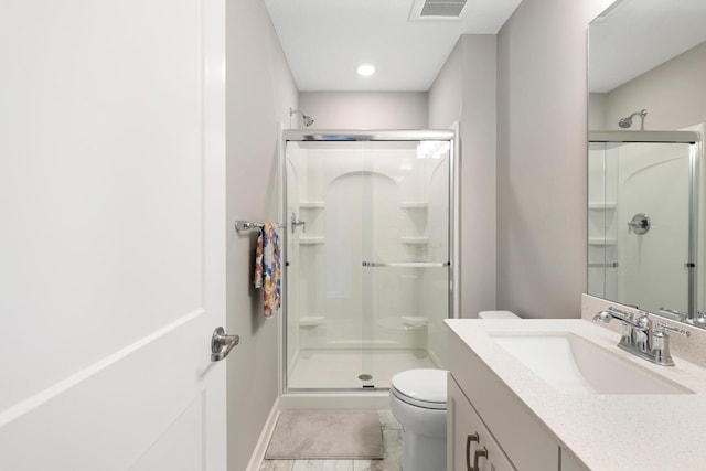 13404 Avila Ave, Rosemount, MN 55068 - full bathroom with toilet, a shower stall, vanity, and baseboards