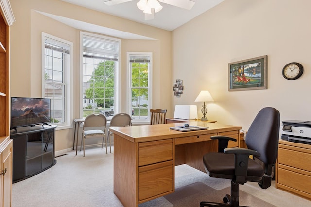 17462 Haralson Dr, Eden Prairie, MN 55347 - office with light colored carpet and a ceiling fan