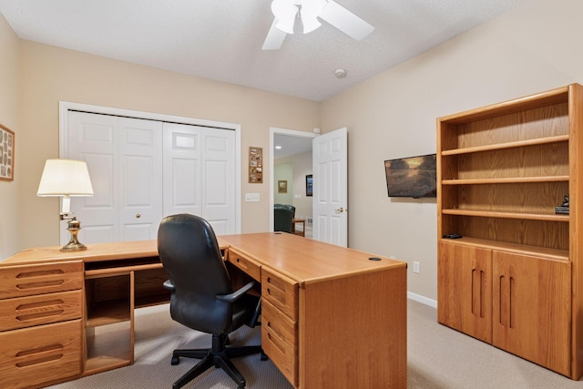 17462 Haralson Dr, Eden Prairie, MN 55347 - carpeted home office with ceiling fan and baseboards