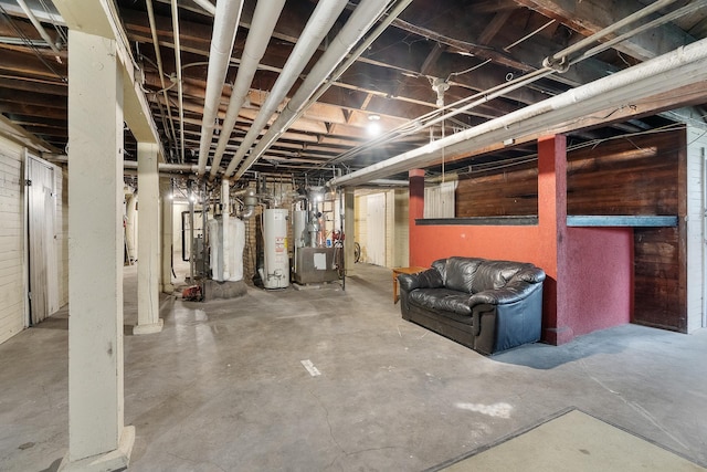 822 35th St, Minneapolis, MN 55408 - unfinished below grade area with gas water heater and a heating unit