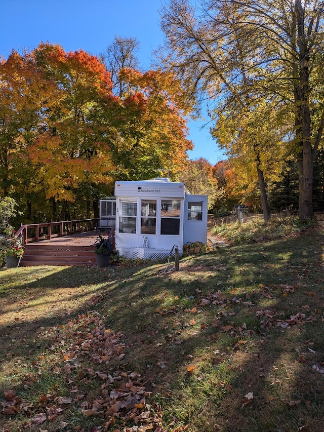 2221 Reubens Ln SW Unit 46, Farwell, MN 56327 - view of green lawn with a deck