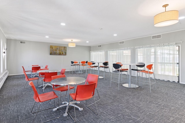 450 Ford Rd Unit 231, Saint Louis Park, MN 55426 - dining space featuring dark carpet, recessed lighting, and baseboards