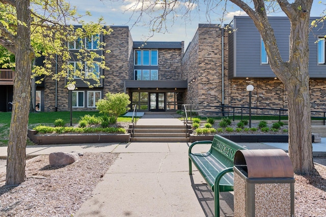 450 Ford Rd Unit 231, Saint Louis Park, MN 55426 - rear view of house with brick siding and french doors