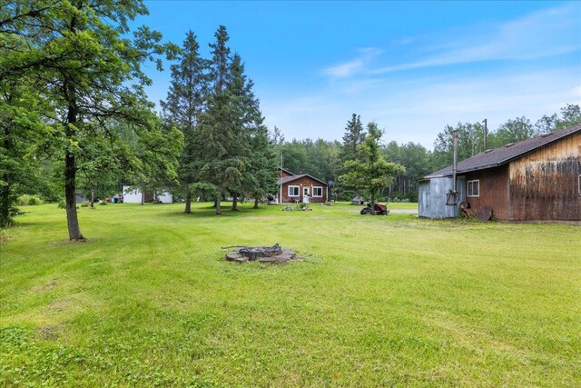 35318 Rice Rapids Rd, Bigfork Twp, MN 56628 - view of green lawn with an outbuilding