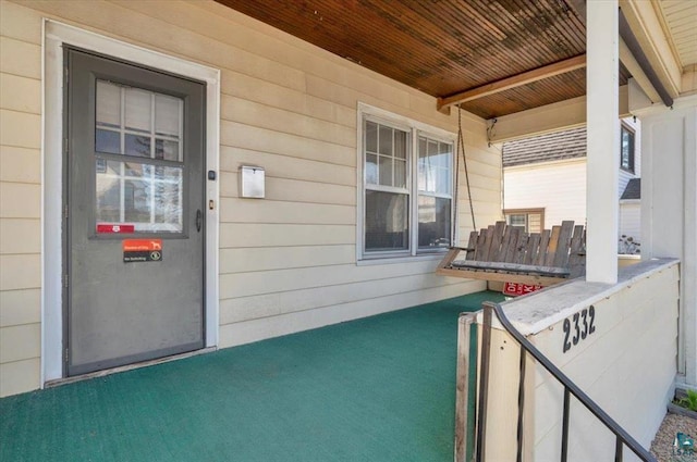 view of patio with a porch