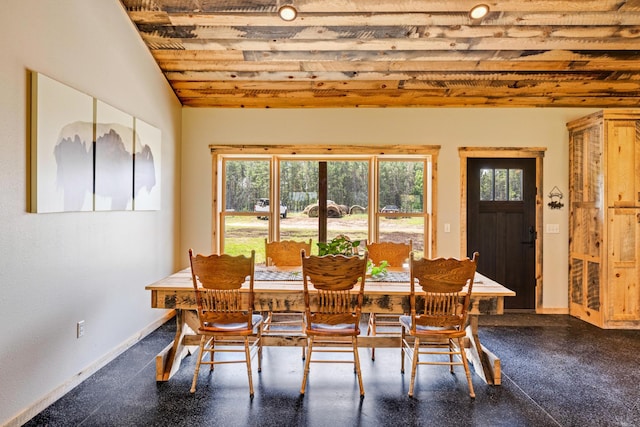 dining space featuring baseboards