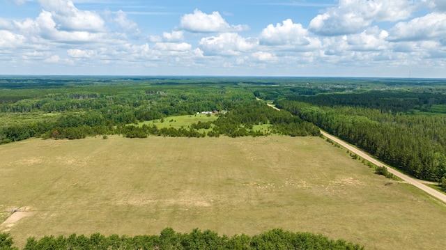 overview of rural landscape with a forest