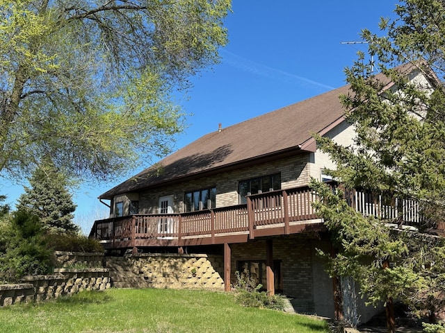 29441 108th St NW, Princeton, MN 55371 - rear view of house featuring a deck and a yard