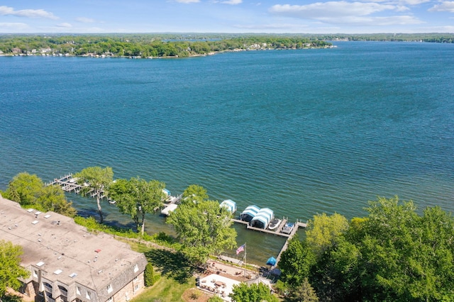 drone / aerial view of a nearby body of water