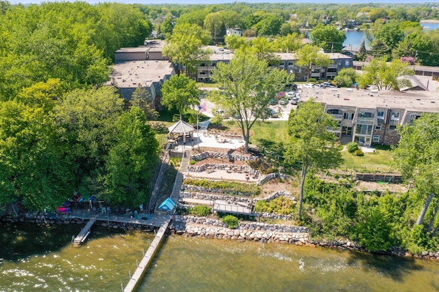 drone / aerial view of a nearby body of water