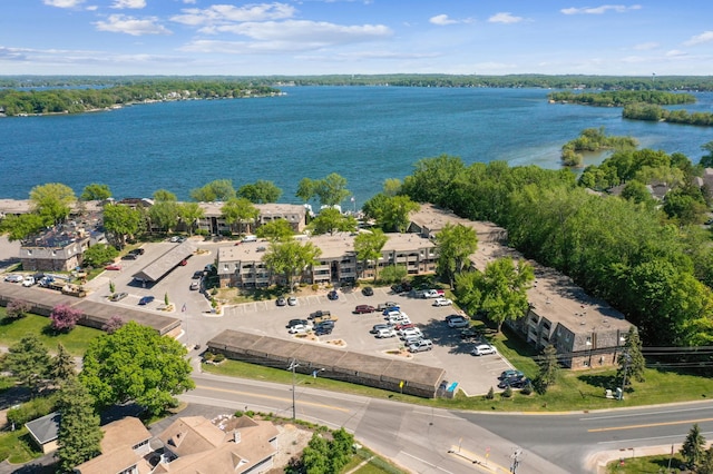 drone / aerial view of a nearby body of water
