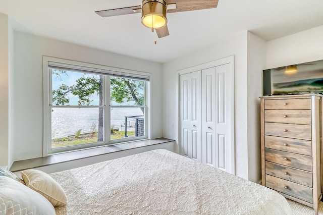 26533 Paradise Point Rd, Detroit Lakes, MN 56501 - bedroom featuring a closet and a ceiling fan