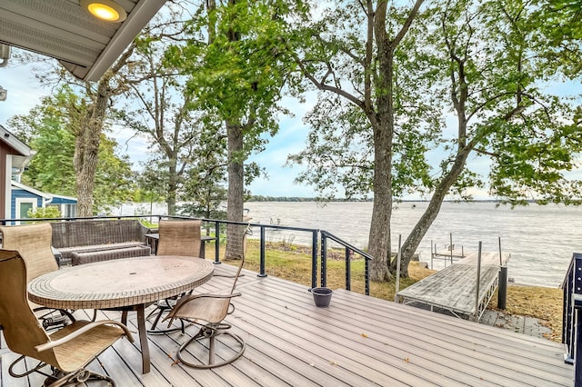 26533 Paradise Point Rd, Detroit Lakes, MN 56501 - wooden deck featuring a water view