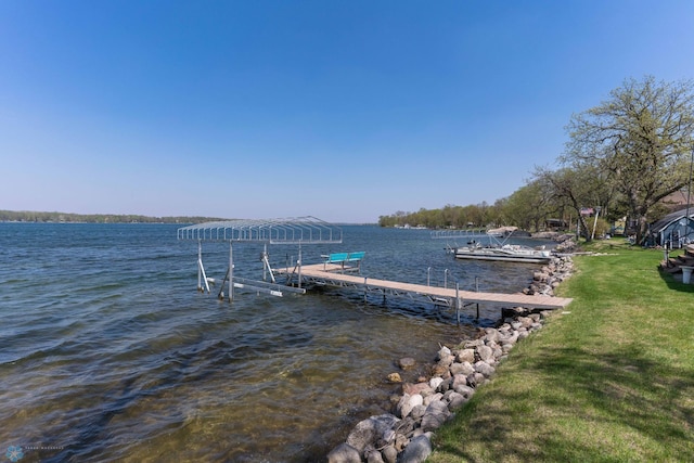 38603 Cozy Cove Rd, Dead Lake Twp, MN 56528 - dock with a water view and boat lift