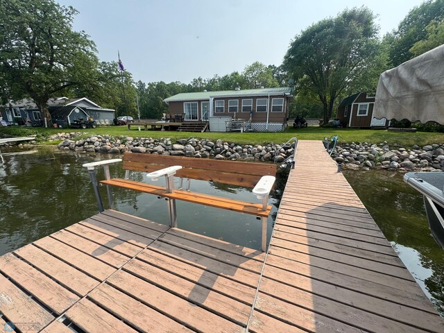 38603 Cozy Cove Rd, Dead Lake Twp, MN 56528 - dock area featuring a water view and a yard