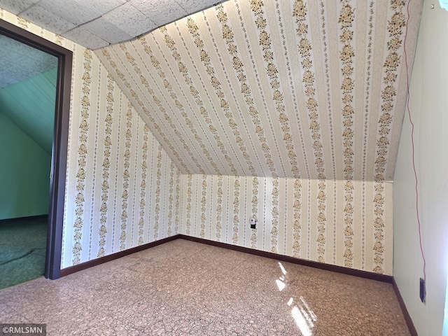 12115 Ramsey St, Becker, MN 55308 - additional living space with carpet floors, wallpapered walls, and baseboards