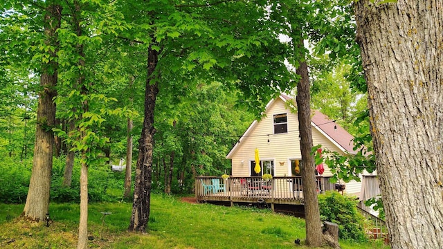 25185 Moreau Rd, Aitkin, MN 56431 - rear view of house featuring a deck