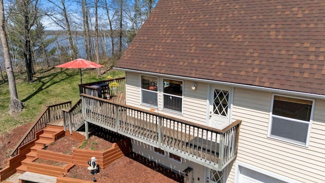 25185 Moreau Rd, Aitkin, MN 56431 - deck featuring a yard and a water view