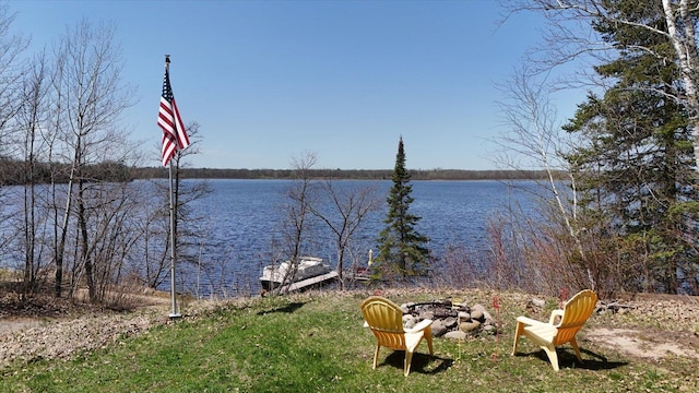 25185 Moreau Rd, Aitkin, MN 56431 - water view with a fire pit
