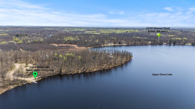 25185 Moreau Rd, Aitkin, MN 56431 - drone / aerial view of a forest and a large body of water