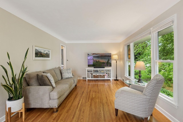805 California Ave W, Saint Paul, MN 55117 - living room with healthy amount of natural light, light wood finished floors, and baseboards