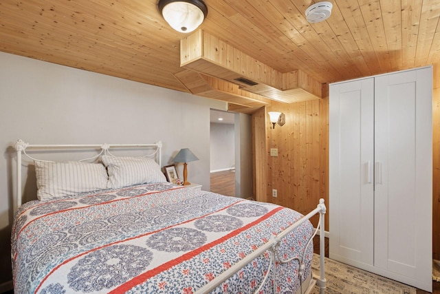 805 California Ave W, Saint Paul, MN 55117 - bedroom with wood ceiling and wood walls