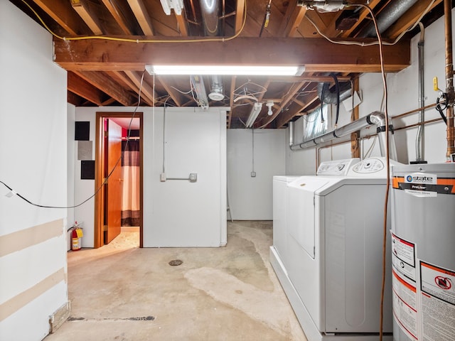 116 California Ave, Morris, MN 56267 - unfinished basement with washer and clothes dryer and water heater