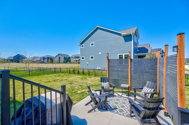 view of patio featuring a residential view
