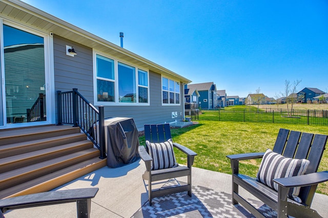 view of patio featuring a residential view
