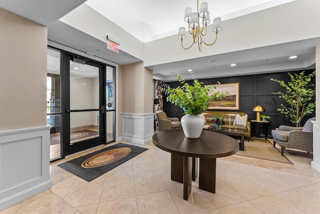 1320 Riverside Ln Unit 112, Mendota Heights, MN 55118 - lobby with a decorative wall, recessed lighting, and wainscoting