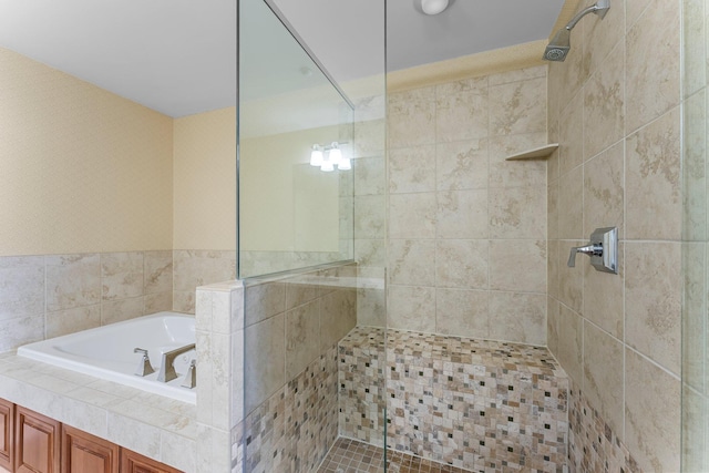 1320 Riverside Ln Unit 112, Mendota Heights, MN 55118 - bathroom with a garden tub and a stall shower