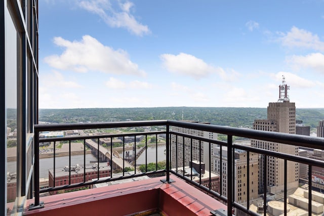 balcony featuring a view of city