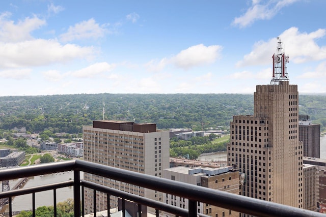 balcony with a view of city
